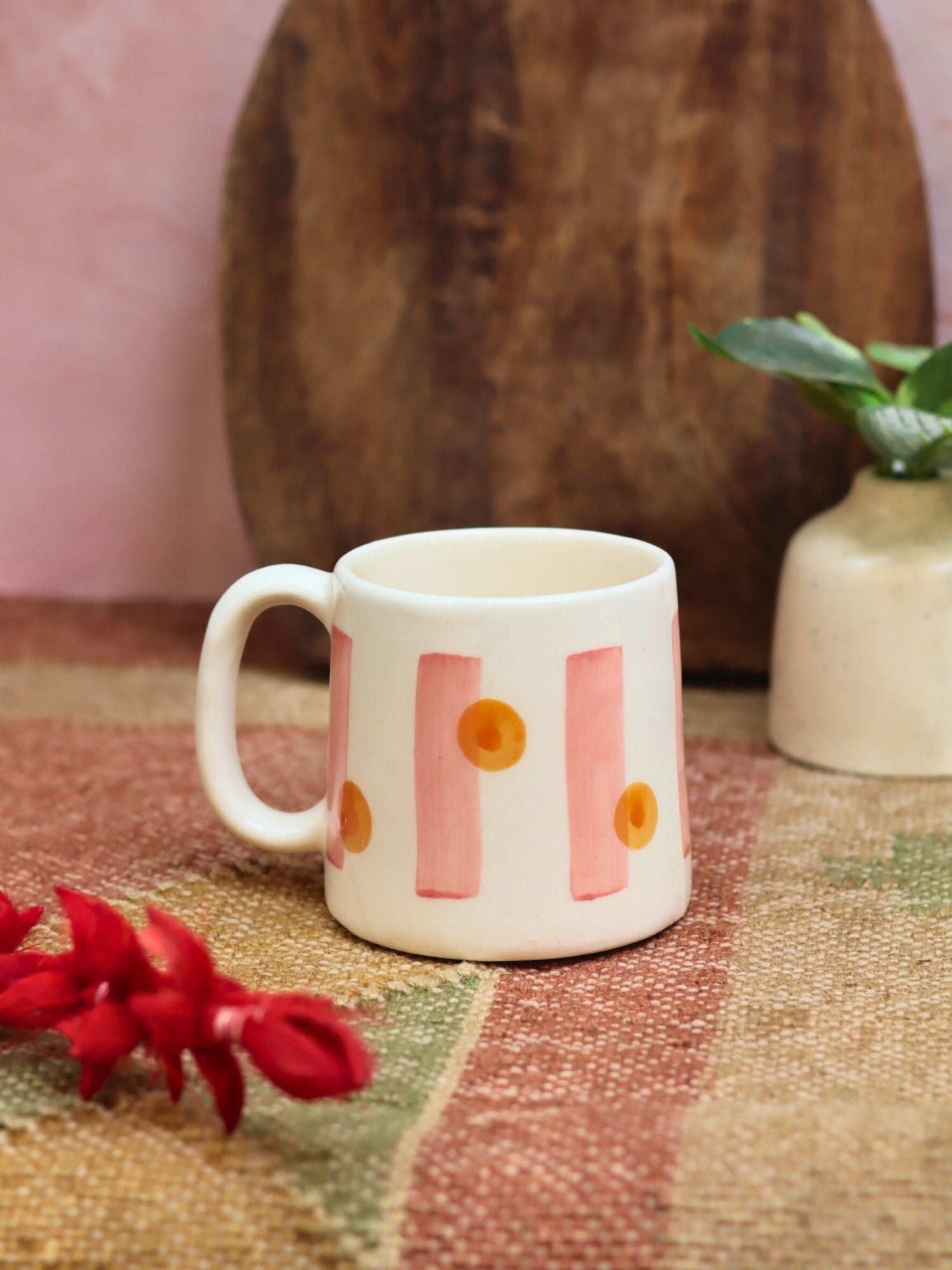 Stripes and Dot Mug with premium qauality material