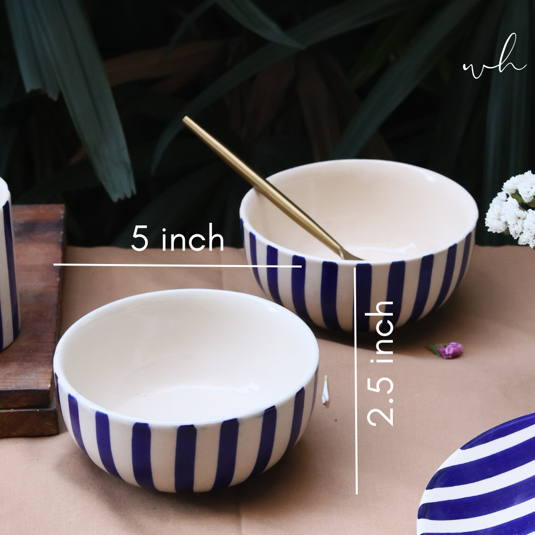 Thick stripes bowls height & breadth