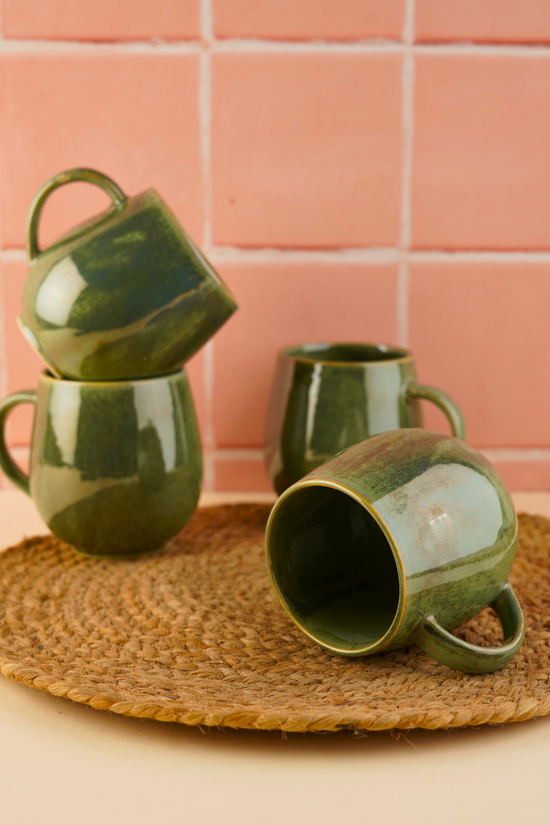 green pistachio stoneware coffee mug 