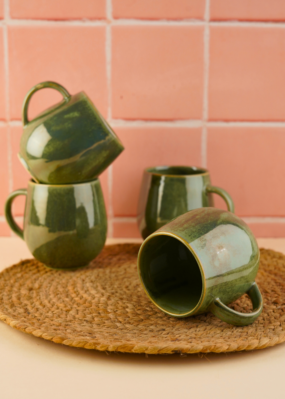 green pistachio stoneware coffee mug 