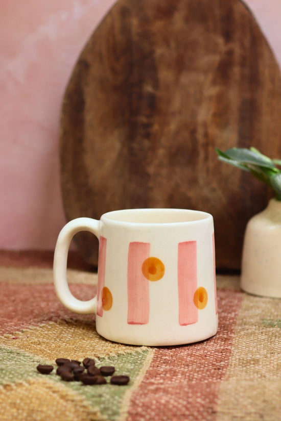 Stripes and Dot Mug handmade in India