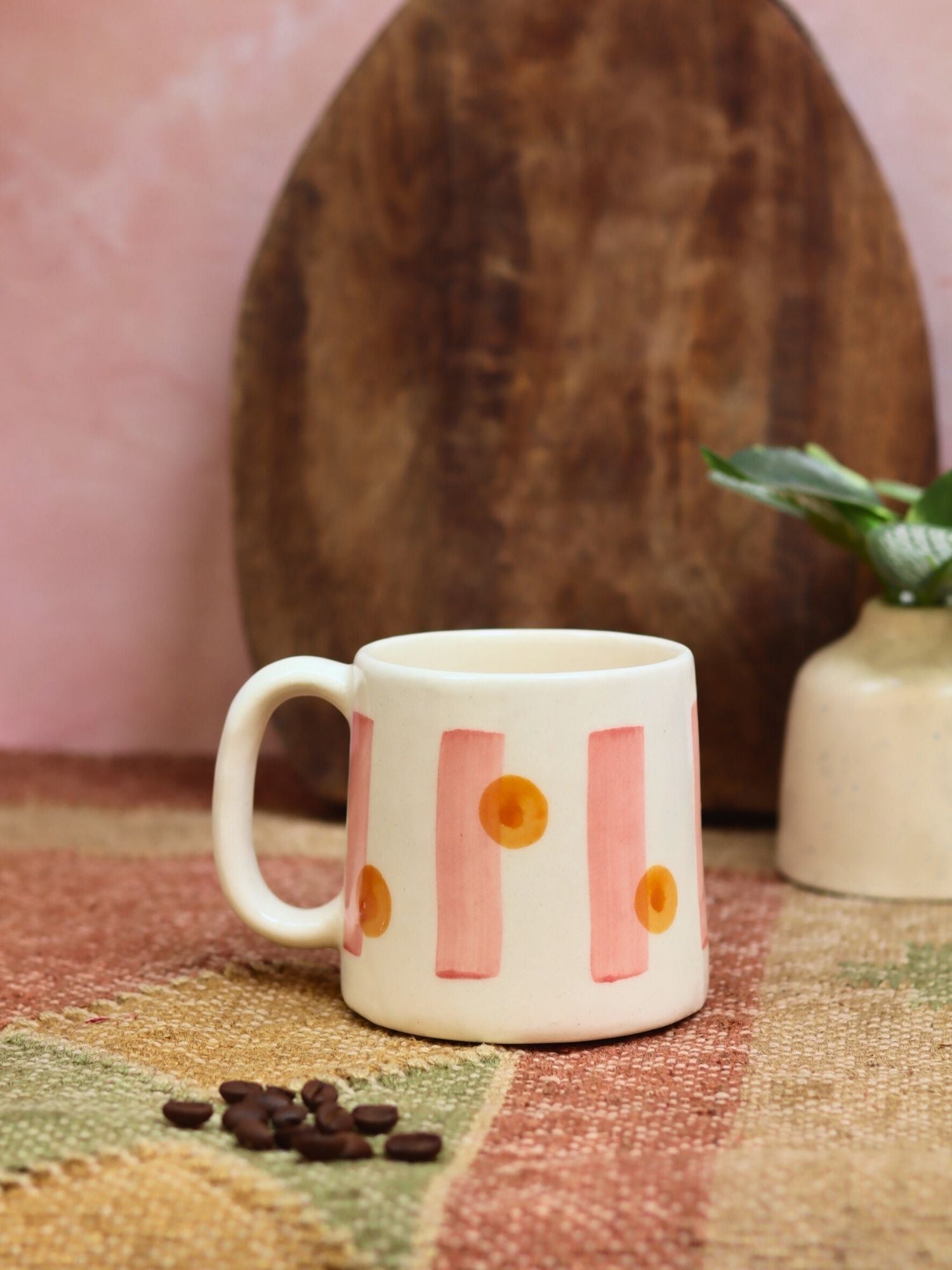 Stripes and Dot Mug handmade in India