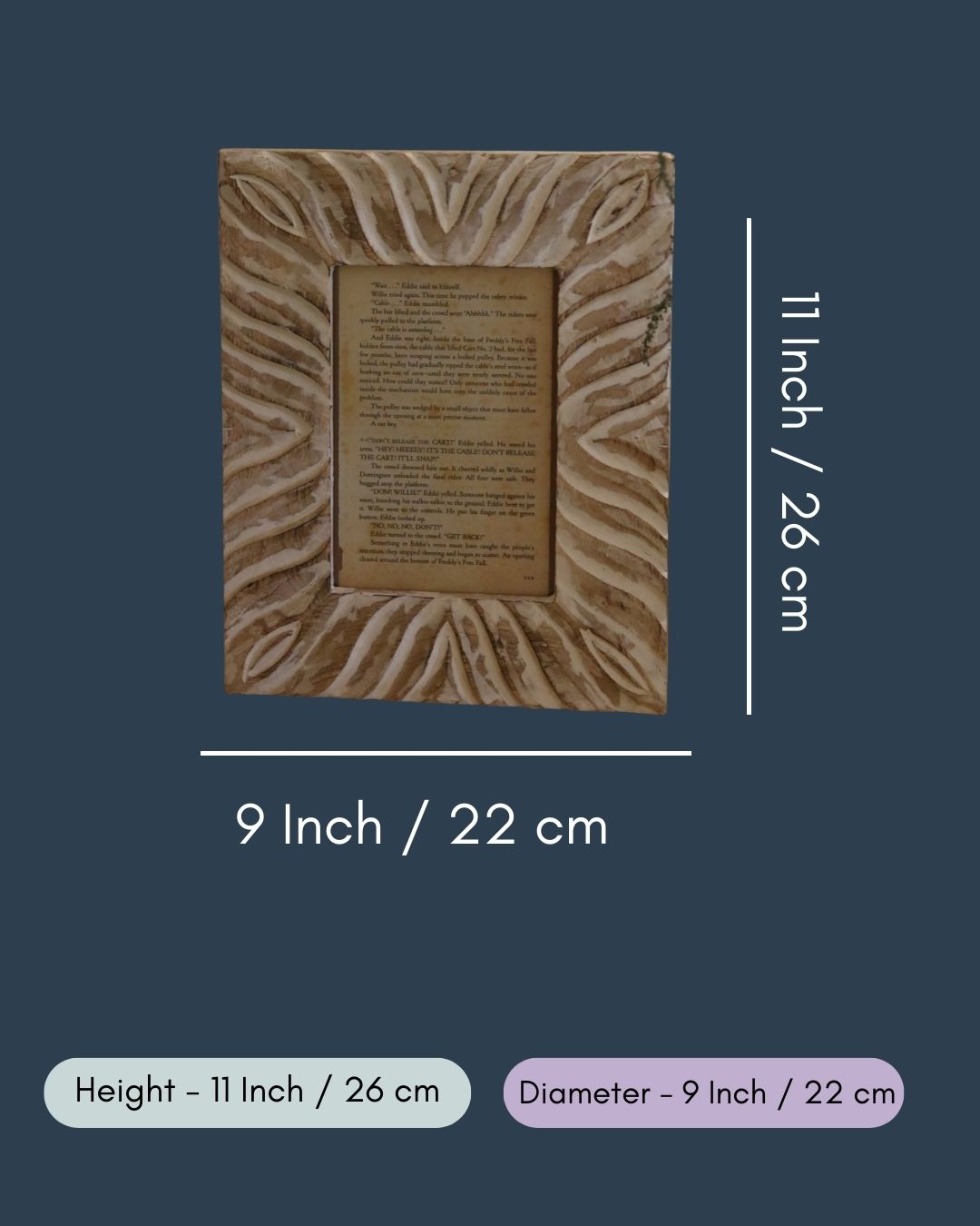 Waves Carved Wooden Frame