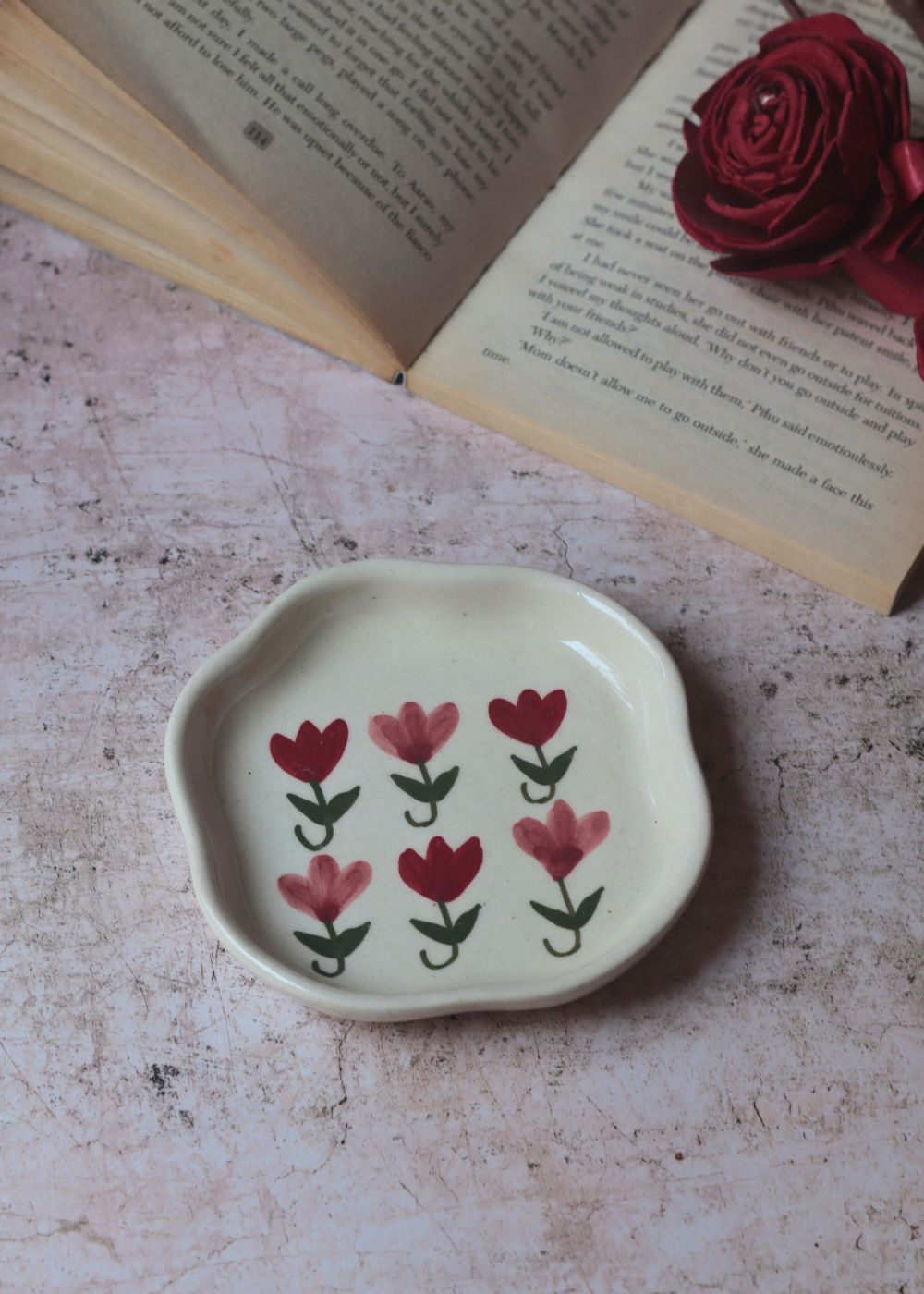 Pastel Tulip Handmade Dessert Plate