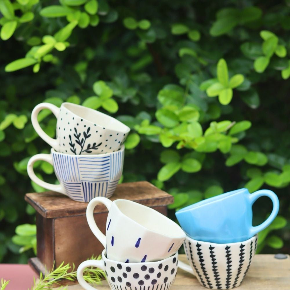 Set of 6 Modern Meets Classic Mug (for the price of 5) made by ceramic