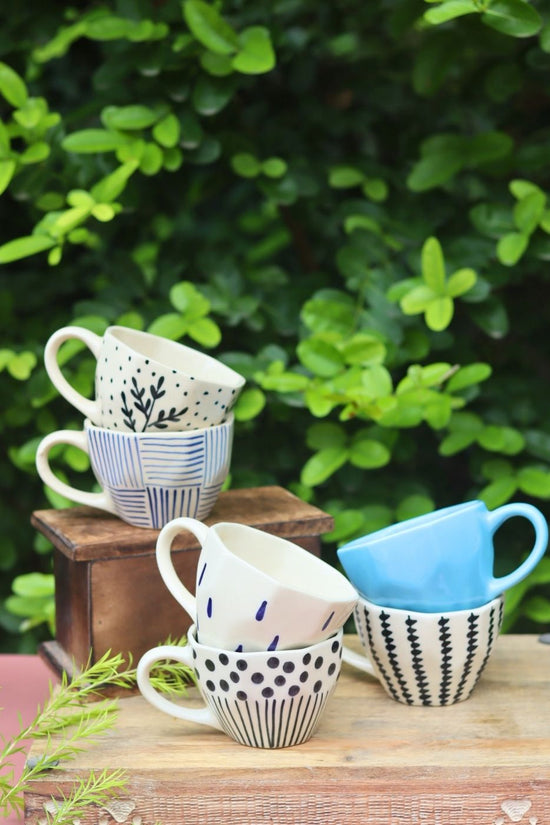 Set of 6 Modern Meets Classic Mug (for the price of 5) made by ceramic