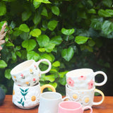 Handmade Set of 6 Blooming Mugs (for the price of 5)