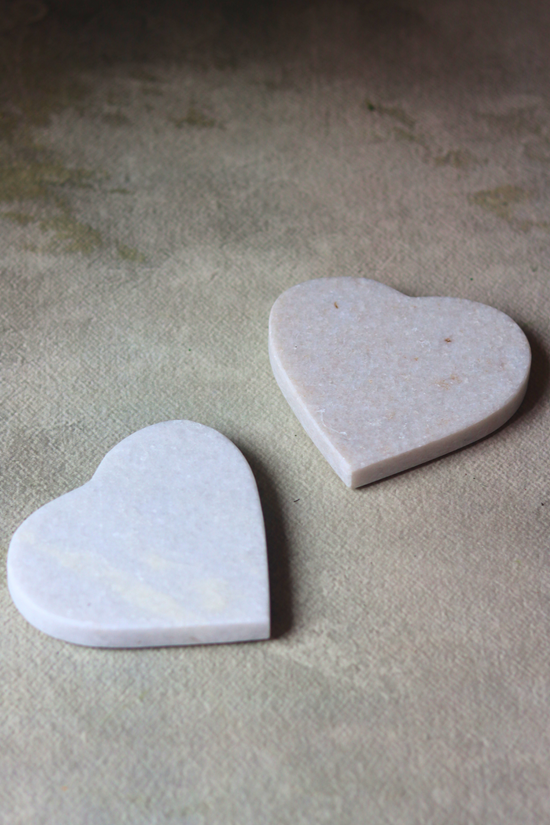 Two heart coasters handmade 