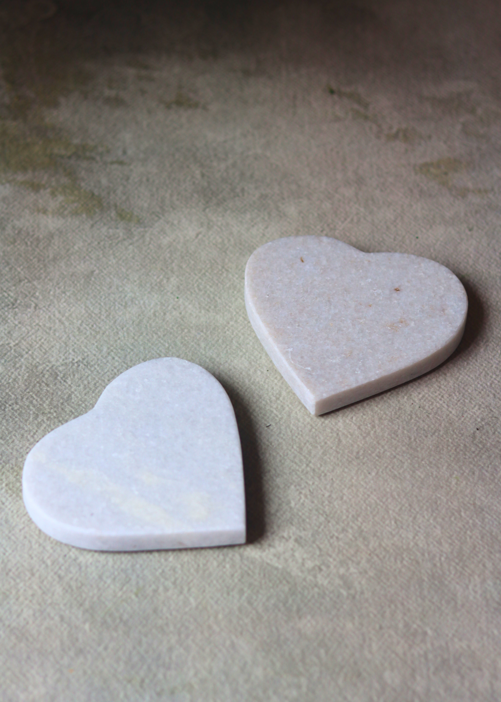 Two heart coasters handmade 