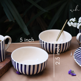 Thin stripes bowls height & breadth