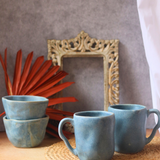 Handmade ceramic earthy wavy coffee mugs & bowls