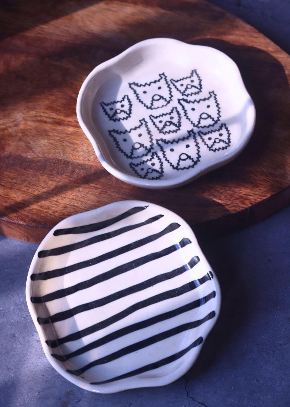 Cat & Zebra Handmade Dessert Plate with premium quality material