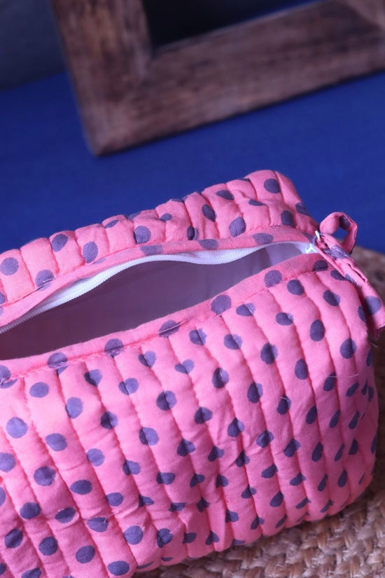 Polka Essential Toiletry Bag - Medium handmade in India