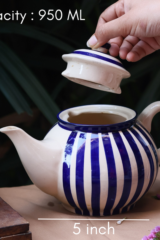 Thick stripes tea pot height & breadth