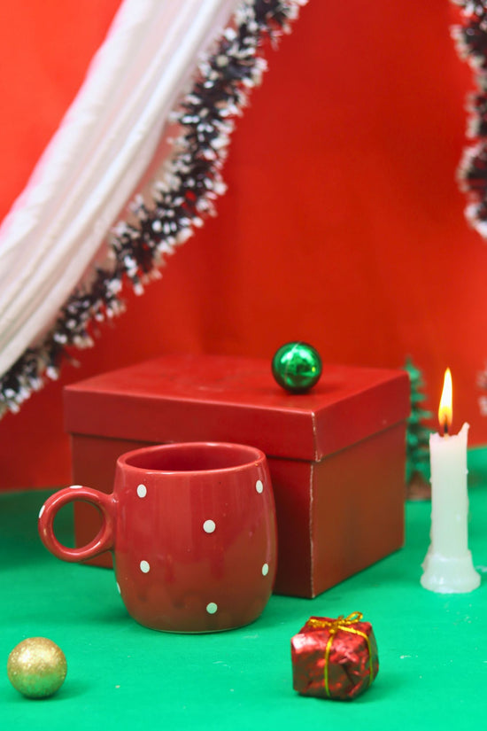 Christmas Cuddle Mug - Red Polka in a Gift Box with premium quality material