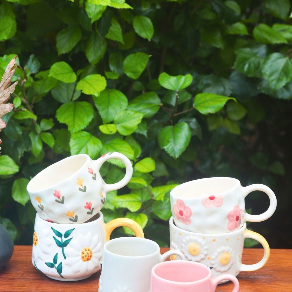 Set of 6 Blooming Mugs (for the price of 5) made by ceramic