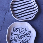 Cat & Zebra Handmade Dessert Plate handmade in india