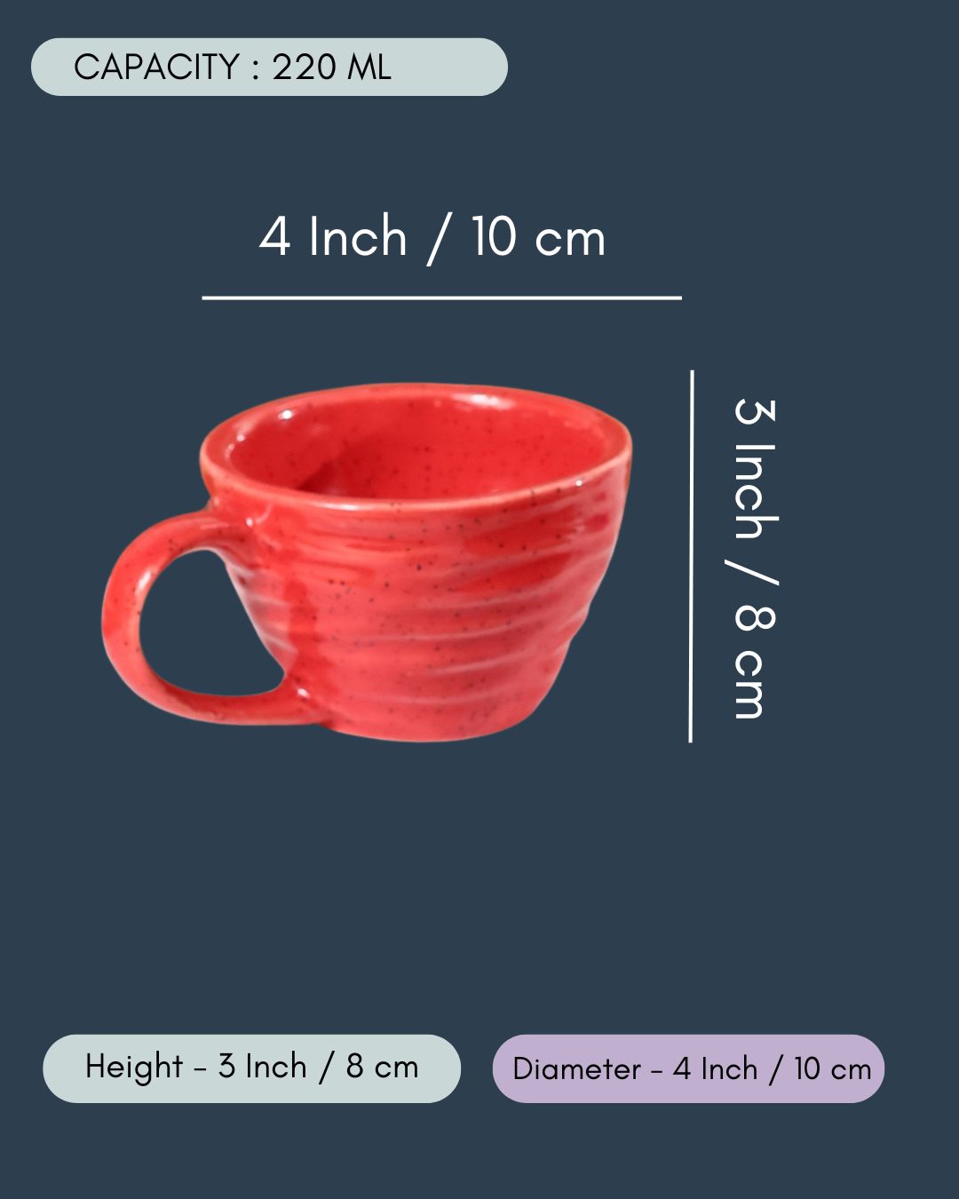 Red Twirl Coffee Mug in a Gift Box - Set of 2