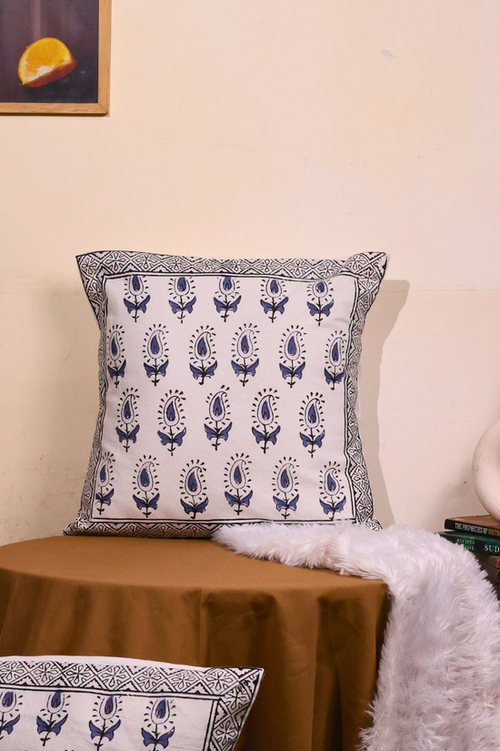 Blue & white cushion cover