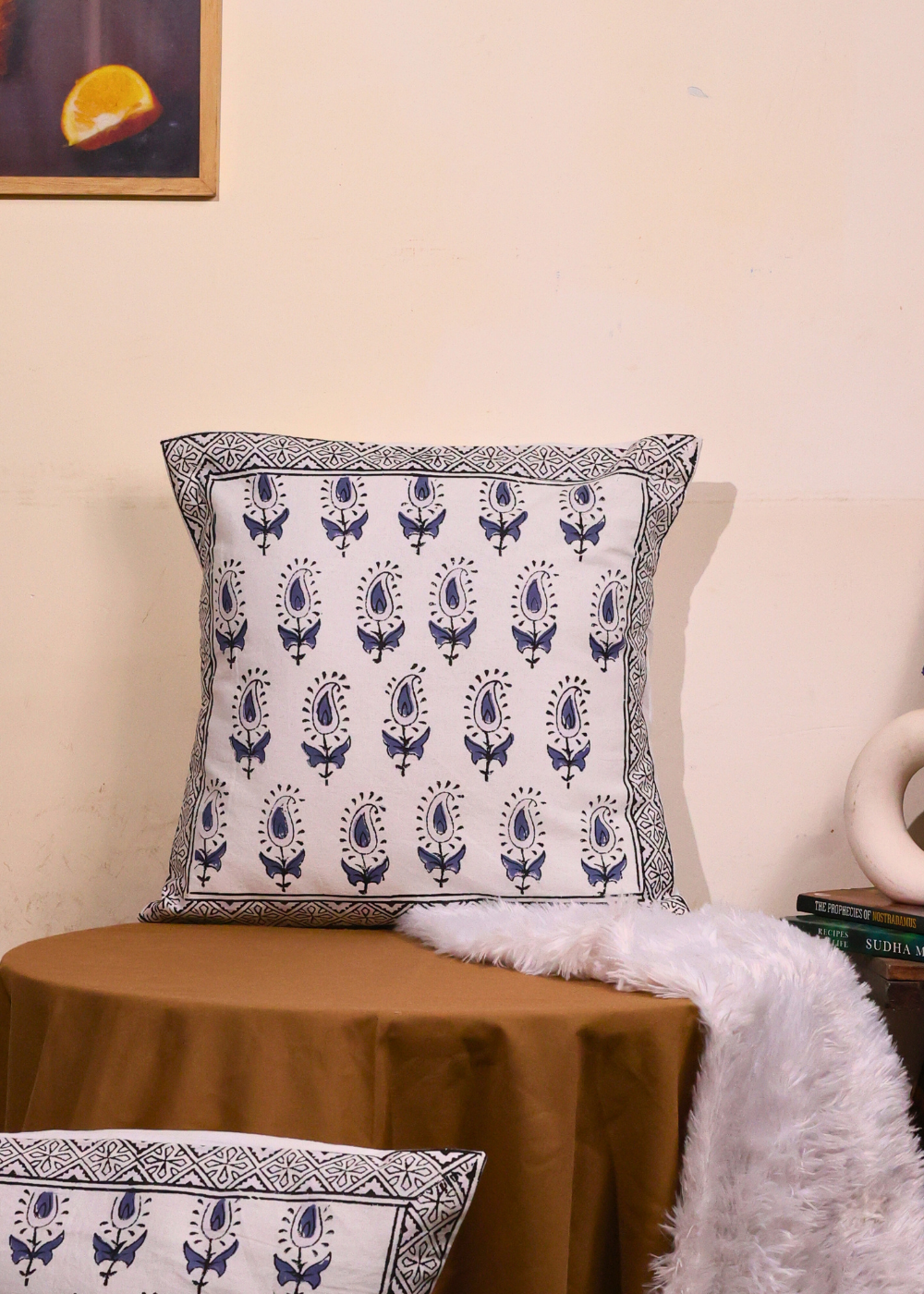 Blue & white cushion cover