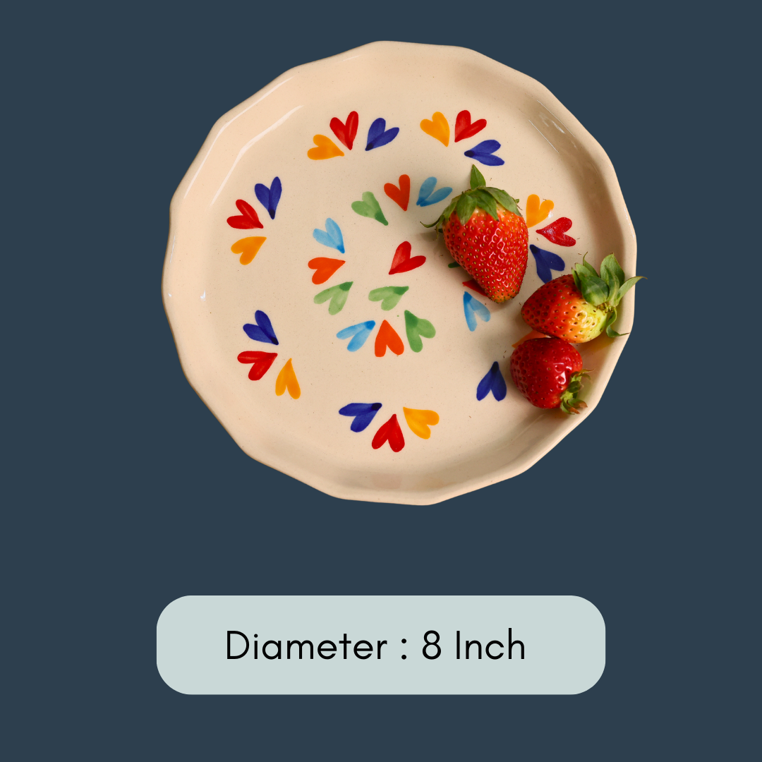 handmade loveislove snack plate with measurement