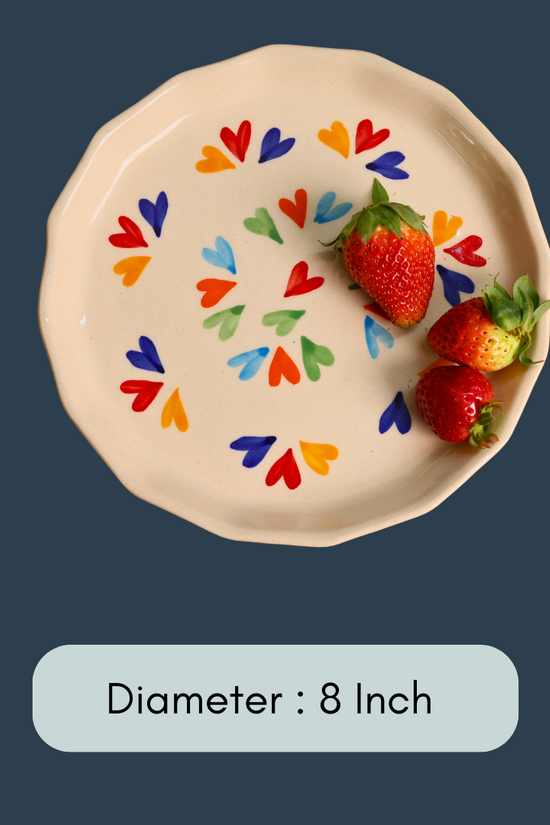 handmade loveislove snack plate with measurement