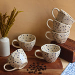 Handmade Purple Polka Mug - Set of 6