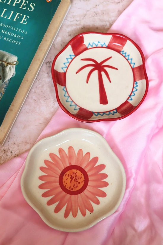 Handmade Palm & Flower Handmade Dessert Plate