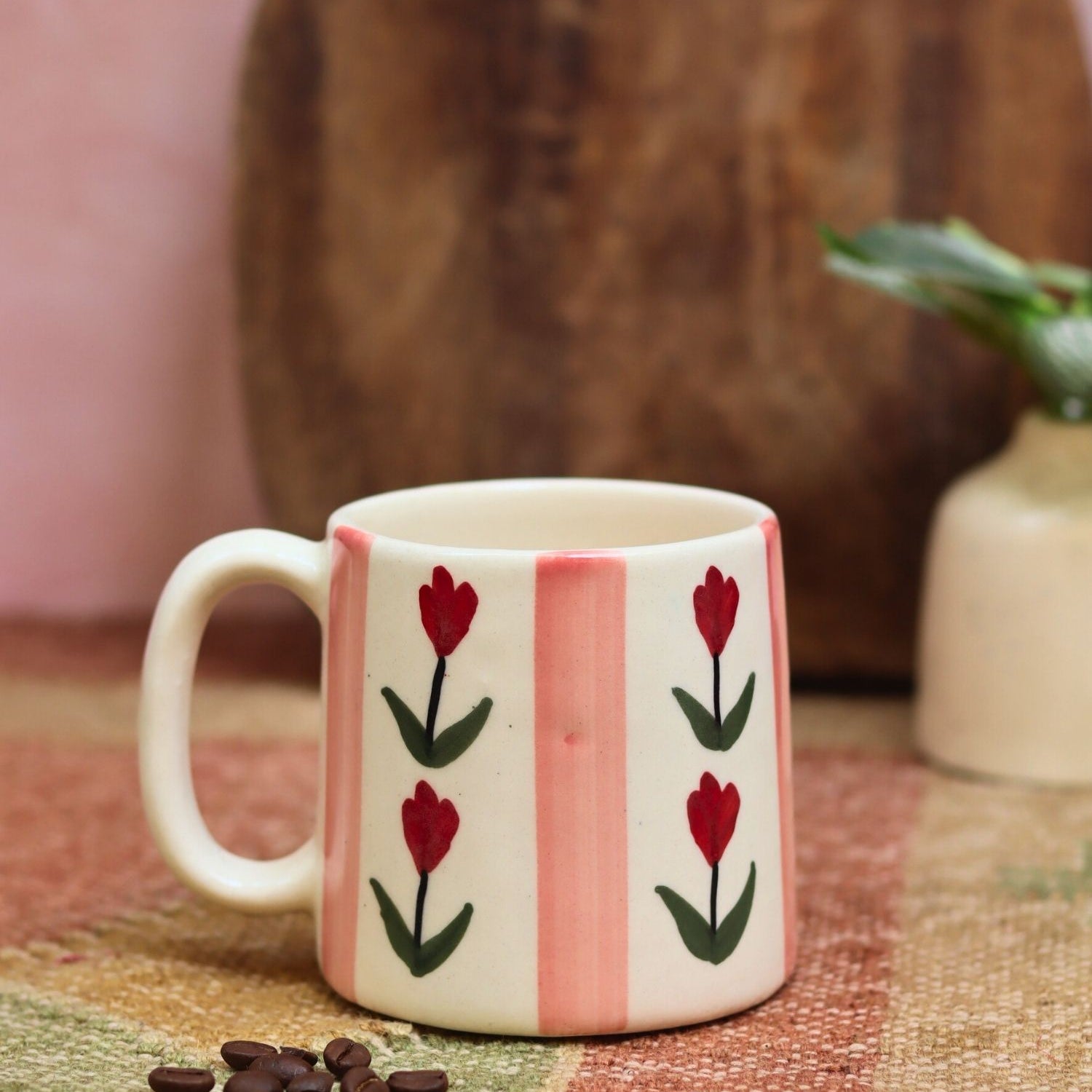 Handmade Tulip Striped Mug
