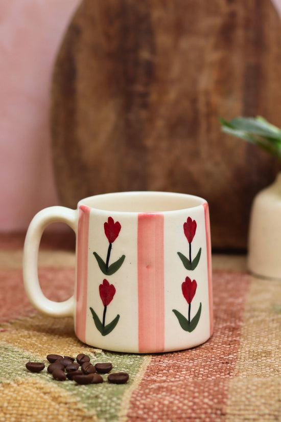 Handmade Tulip Striped Mug