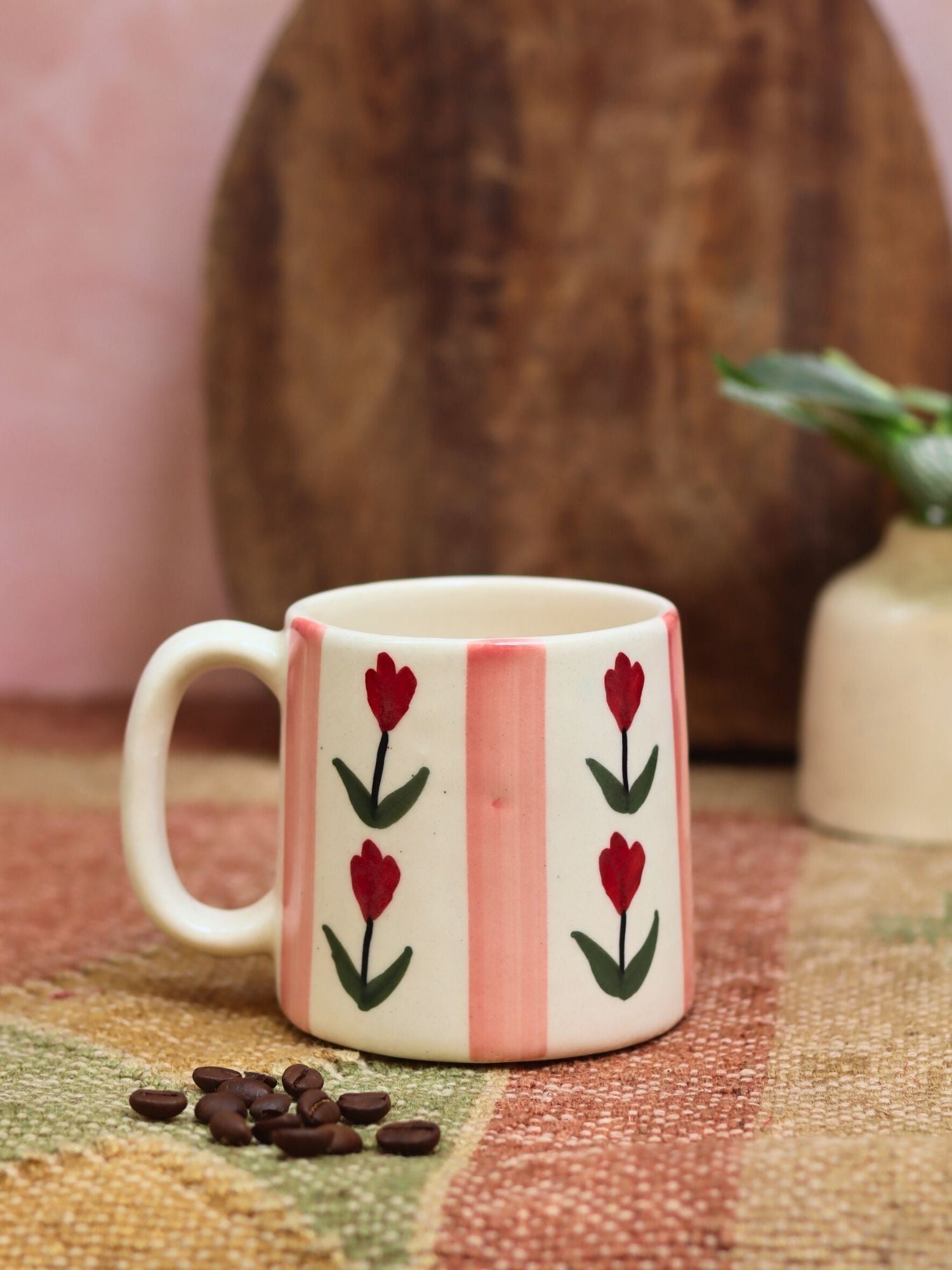 Handmade Tulip Striped Mug