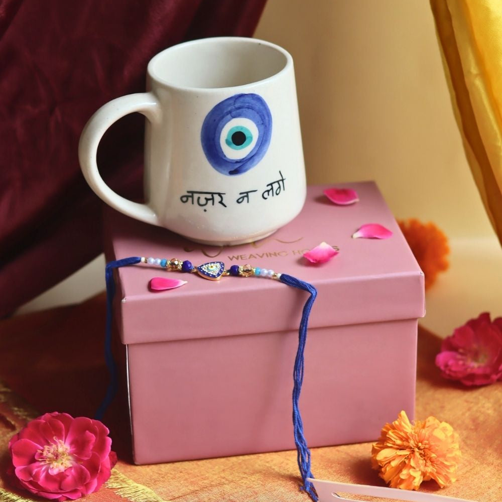 Nazar Na lage Rakhi gift box handmade in India