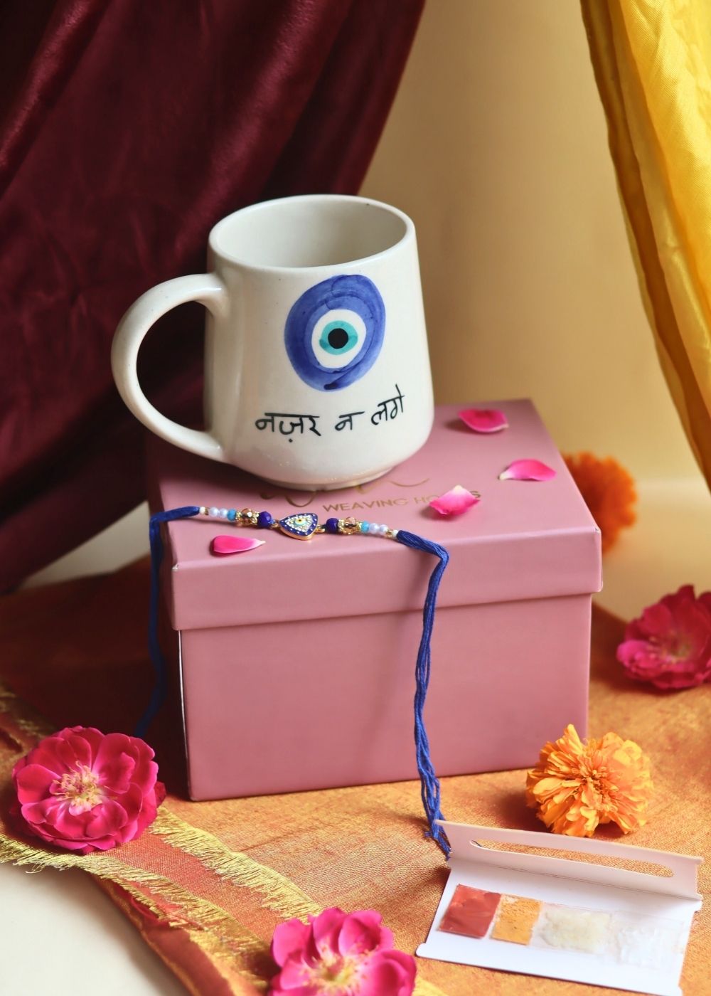 Nazar Na lage Rakhi gift box handmade in India