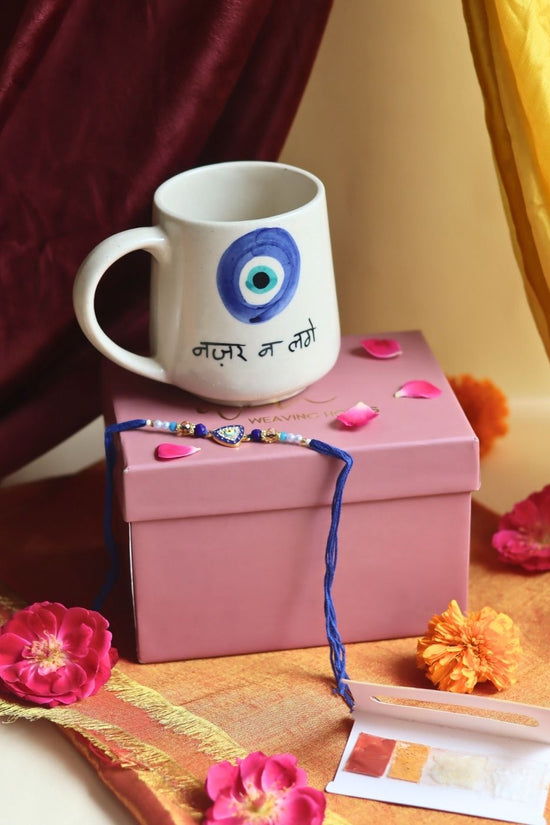 Nazar Na lage Rakhi gift box handmade in India