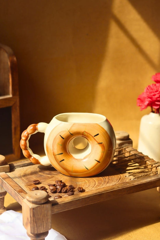 Handmade Donut Mug - Brown