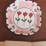 Peony Handmade Dessert Plate made by ceramic