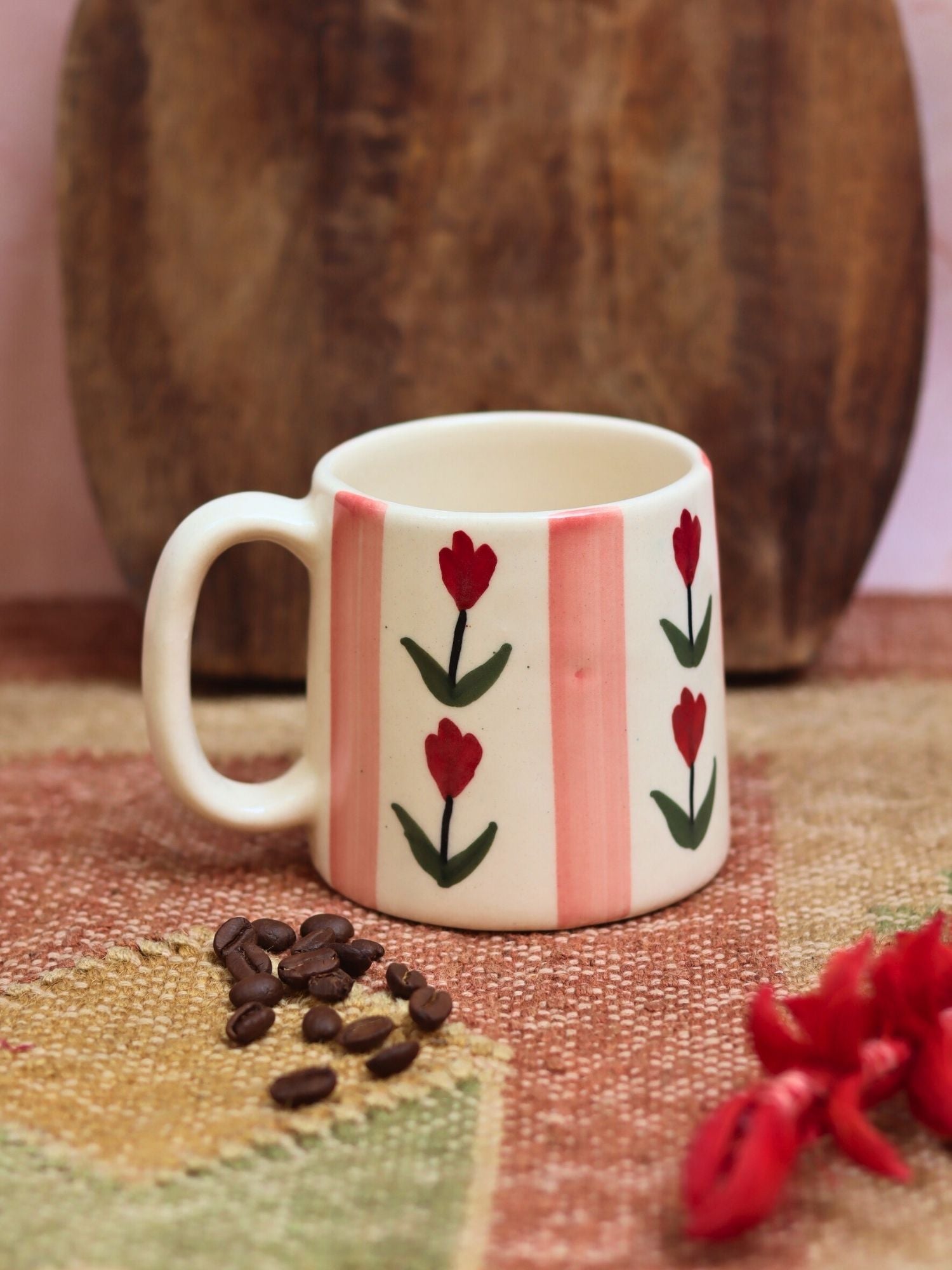 Tulip Striped Mug made by ceramic