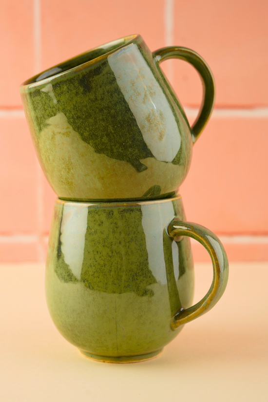 pistachio stoneware coffee mug made by ceramic 