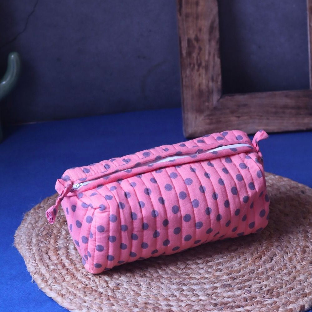 Handmade Polka Essential Toiletry Bag - Small