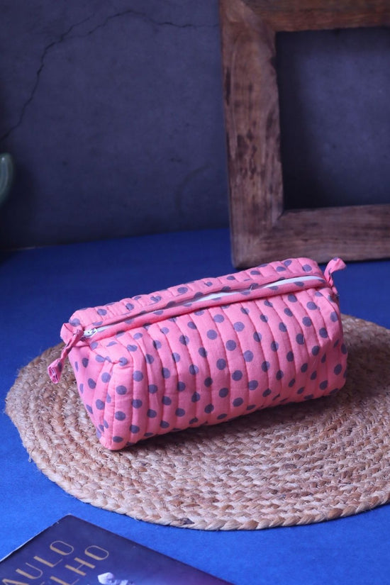 Handmade Polka Essential Toiletry Bag - Small