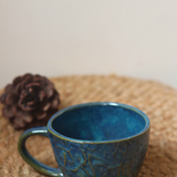 ceramic blue textured mug  