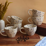 Purple Polka Mug - Set of 6 handmade in india