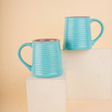 cool blue & grey coffee mug with ceramic material