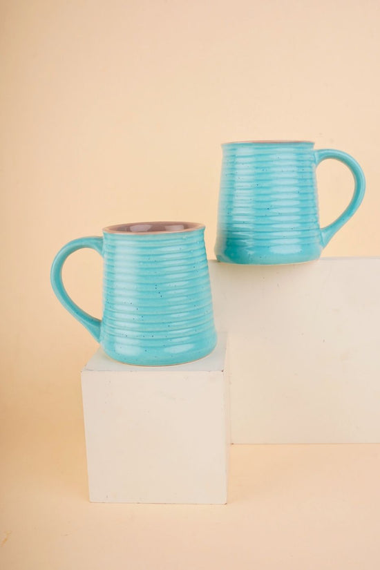 cool blue & grey coffee mug with ceramic material