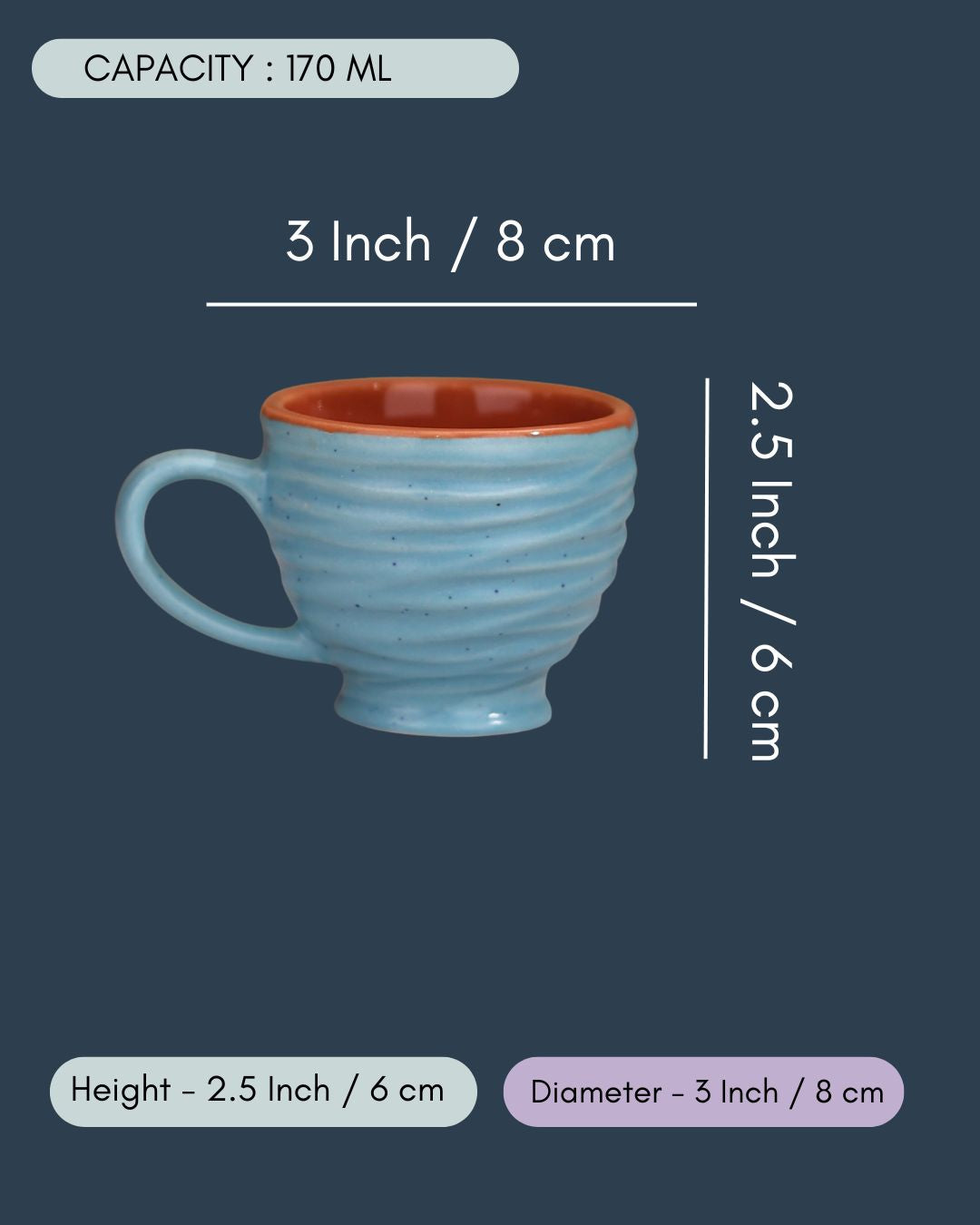 Set of 6 - Sky Torrent Chai Cup