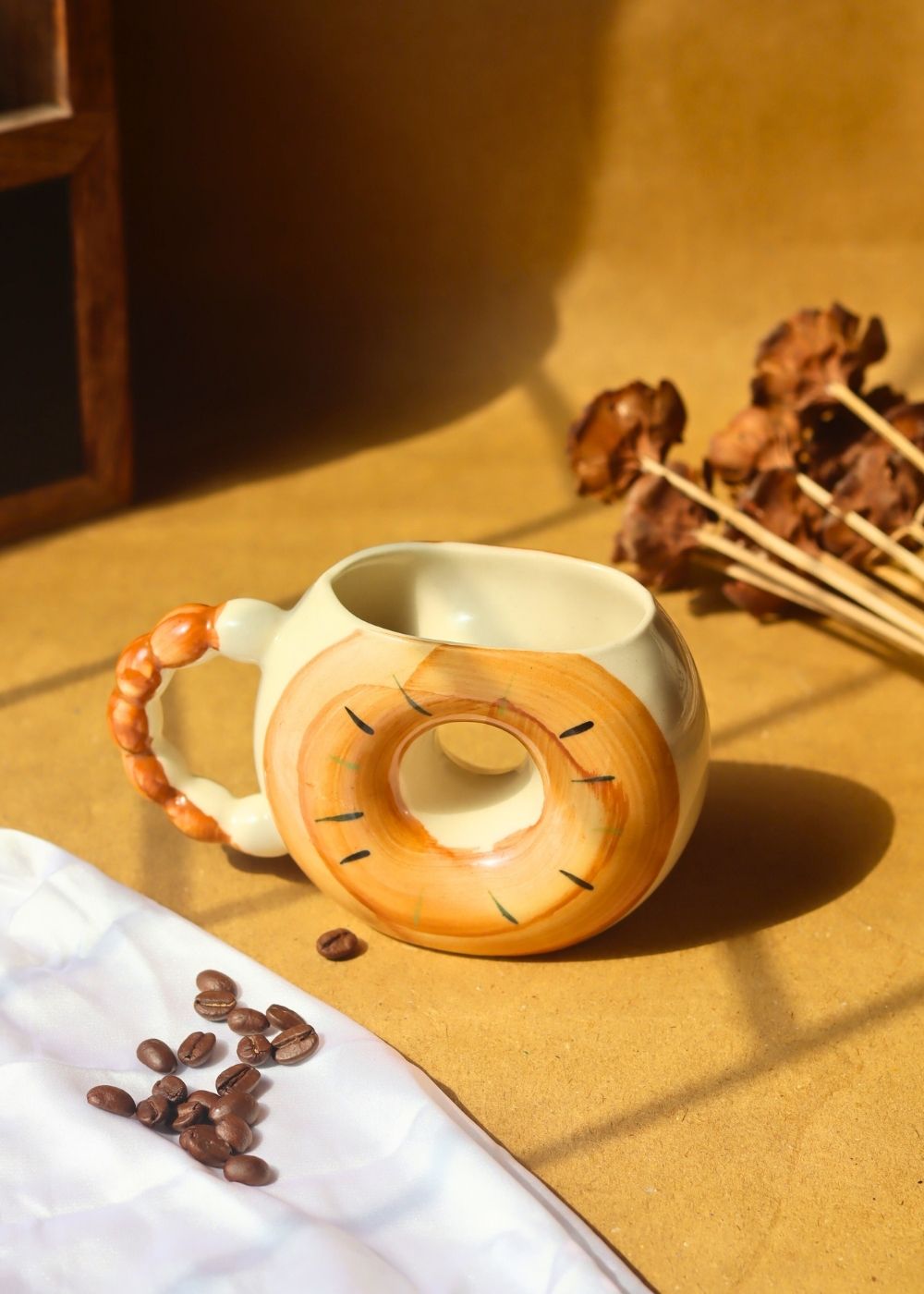 Donut Mug - Brown made by ceramic