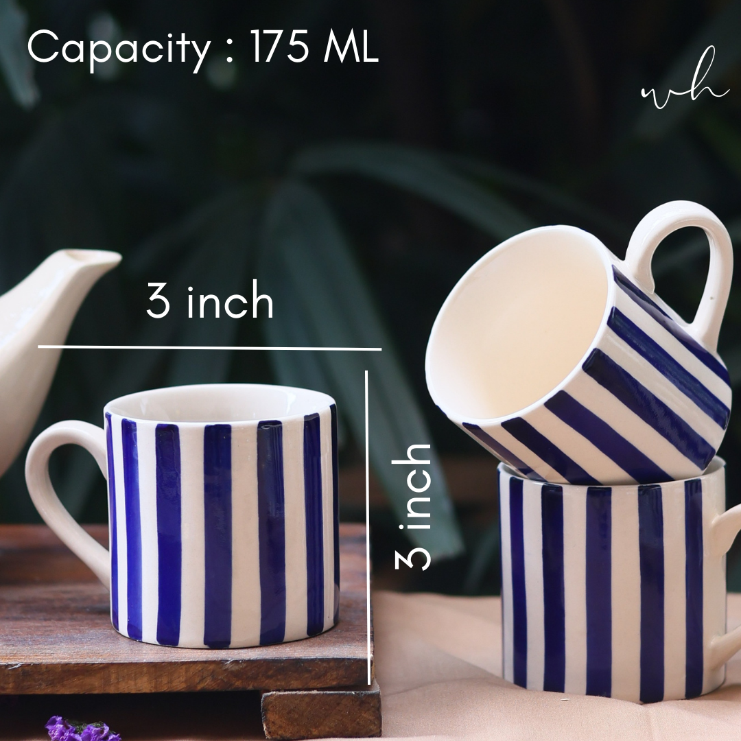 Ceramic tea cups height & breadth