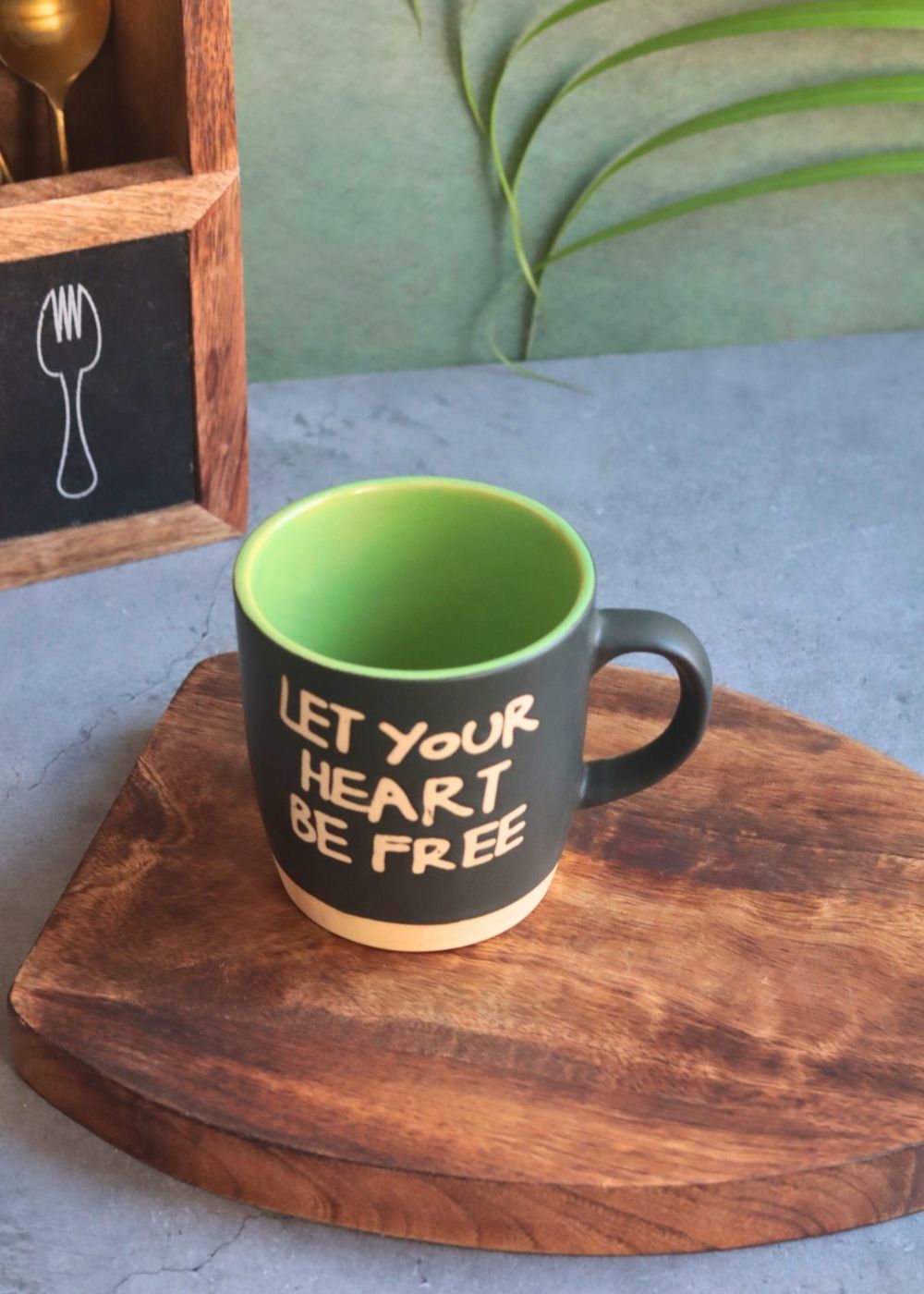 Let Your Heart Be Free Mug - Black made by ceramic