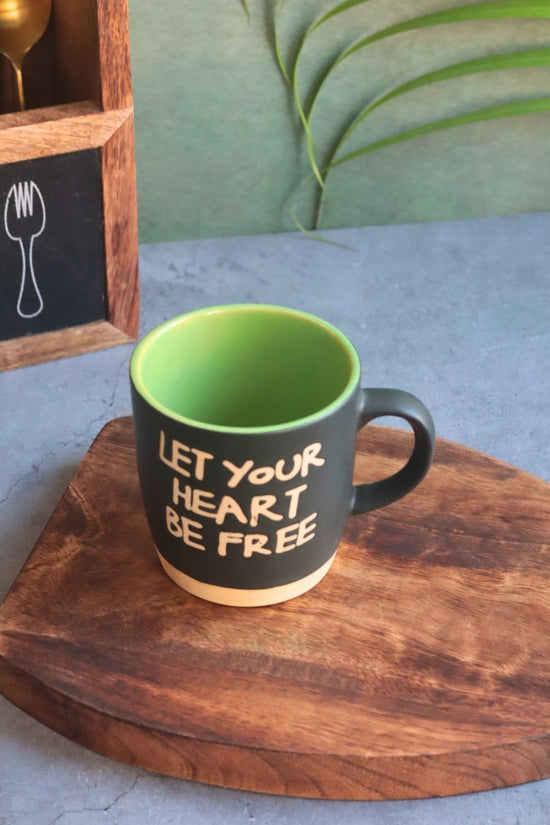 Let Your Heart Be Free Mug - Black made by ceramic
