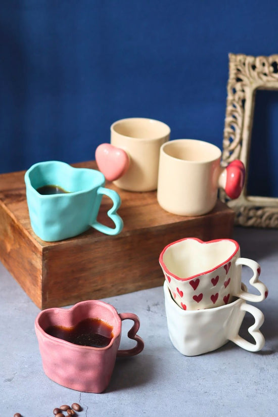 Set of 6 Love Nest Mugs (for the price of 5) handmade in india